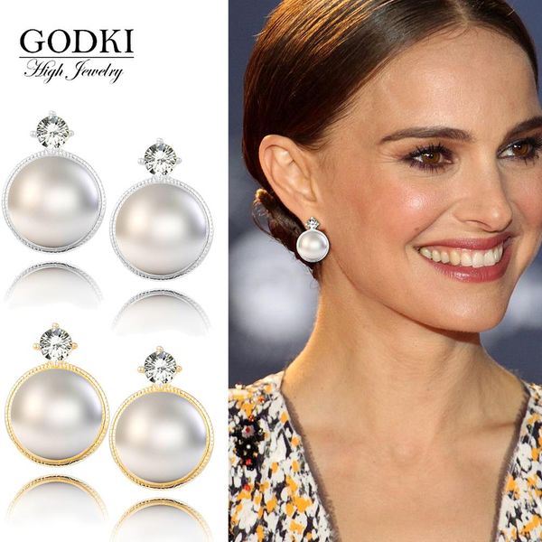 stud godki real 925 sterling silver earrings handmade designer round with simulated pearls for women wedding party, Golden;silver
stud godki real 925 sterling silver earrings handmade designer round with simulated pearls for women wedding party, Golden;silver