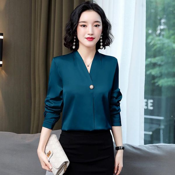 korean fashion silk women blouses button long sleeve office lady shirt and blouse plus size xxxl women and bloues, White
korean fashion silk women blouses button long sleeve office lady shirt and blouse plus size xxxl women and bloues, White