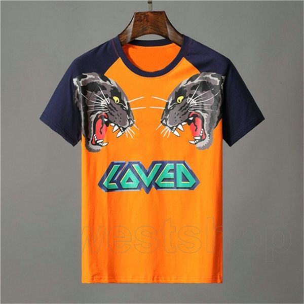 designer clothing for mens orange t-shirt letter animal tiger wolf print tshirt loved patchwork color tee casual women tshirts t shirt top, White;black 
designer clothing for mens orange t-shirt letter animal tiger wolf print tshirt loved patchwork color tee casual women tshirts t shirt top, White;black