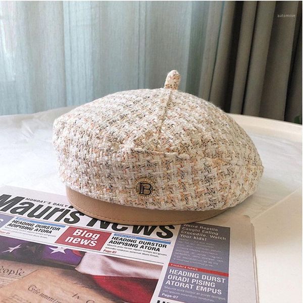 new autumn and winter small fragrance wind guizhu geberet retro fashion versatile hat1, Blue;gray
new autumn and winter small fragrance wind guizhu geberet retro fashion versatile hat1, Blue;gray