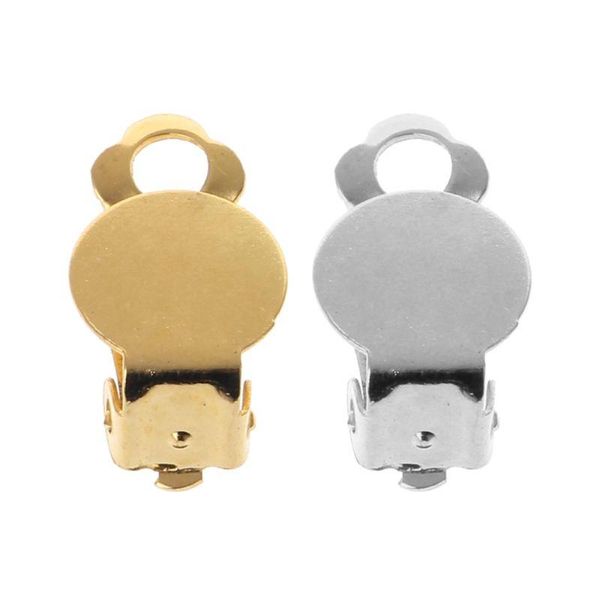 50pcs flat round tray brass diy clip-on earrings non piercing jewelry findings, Golden;silver
50pcs flat round tray brass diy clip-on earrings non piercing jewelry findings, Golden;silver