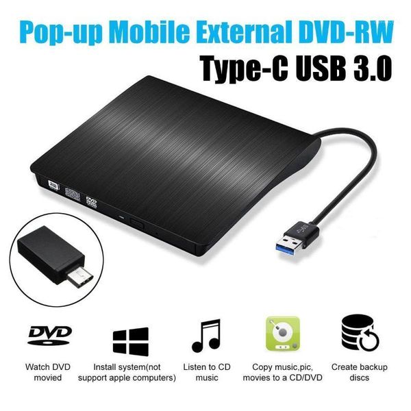 external dvd rw cd writer drive usb 3.0 type-c optical drives slim combo drive burner reader player for lappc1
external dvd rw cd writer drive usb 3.0 type-c optical drives slim combo drive burner reader player for lappc1