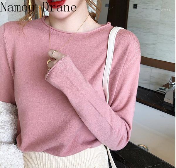 2020 autumn outfit new pure color round neckline edge render knit female joker ulzzang basis1, White;black
2020 autumn outfit new pure color round neckline edge render knit female joker ulzzang basis1, White;black