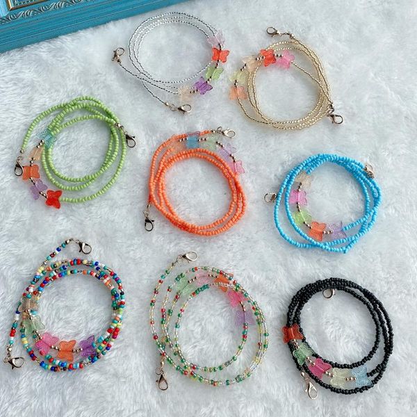 2020 handmade crystal rice beads anti-lost mask rope mask lanyard coloful butterfly bead chain holder, Silver
2020 handmade crystal rice beads anti-lost mask rope mask lanyard coloful butterfly bead chain holder, Silver