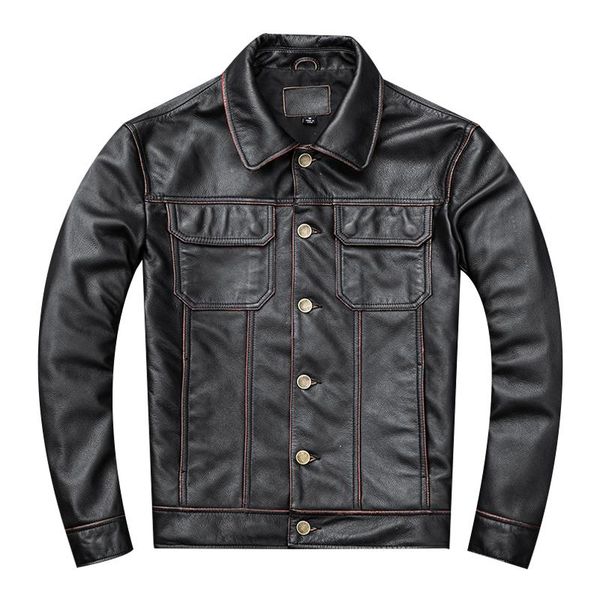 men's leather & faux young .gift classic casual genuine coat.vintage cowhide jacket.us plus size outwear.sales, Black
men's leather & faux young .gift classic casual genuine coat.vintage cowhide jacket.us plus size outwear.sales, Black