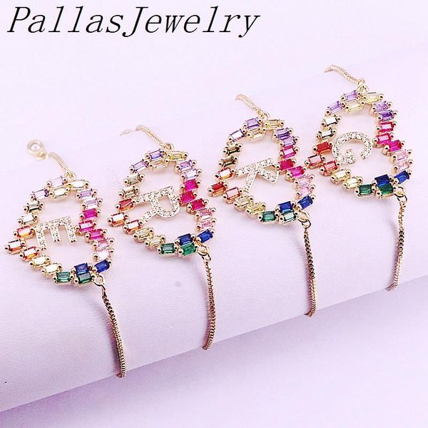 10pcs gold color adjustable chain heart shape micro pave rainbow cz cubic zirconia charm 26 letter bracelet for women jewelry, Black
10pcs gold color adjustable chain heart shape micro pave rainbow cz cubic zirconia charm 26 letter bracelet for women jewelry, Black