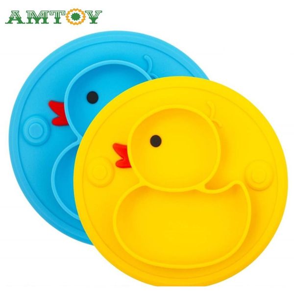 amtoy bpa baby duck-shape silicone divided toddler plates portable non slip suction plates for children babies and kids lj201221
amtoy bpa baby duck-shape silicone divided toddler plates portable non slip suction plates for children babies and kids lj201221
