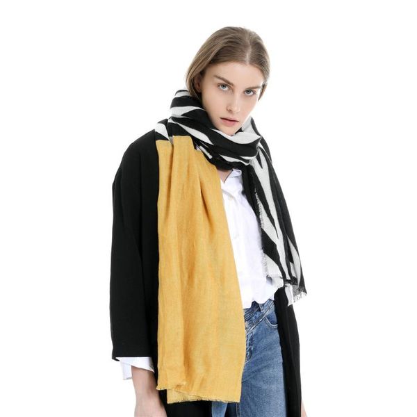panelled striped print women contract color scarf shawl wrap scarves blanket shawls and wraps monteau femme hiver, Blue;gray 
panelled striped print women contract color scarf shawl wrap scarves blanket shawls and wraps monteau femme hiver, Blue;gray