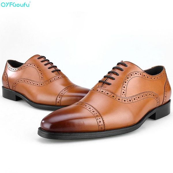 qyfcioufu brand 100% genuine leather finger cap shoes men oxfords quality handmade designers formal business dress shoes, Black
qyfcioufu brand 100% genuine leather finger cap shoes men oxfords quality handmade designers formal business dress shoes, Black