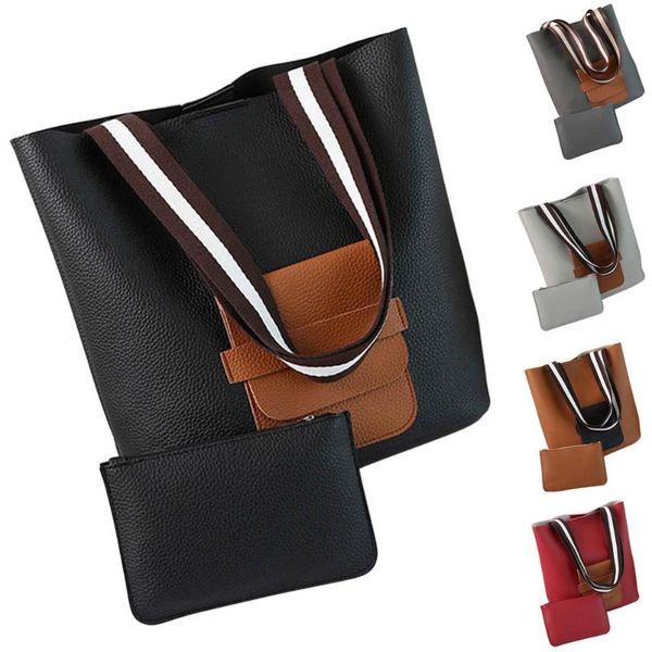 2 pcs/set fashion korean women shoulder bags purse pu leather striped handle handbag wallet lady girl casual clutch bag -opk
2 pcs/set fashion korean women shoulder bags purse pu leather striped handle handbag wallet lady girl casual clutch bag -opk