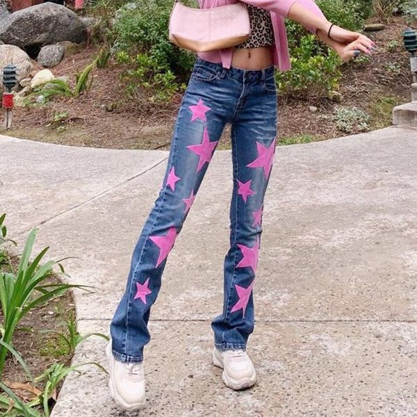 2020 new arrivals woman autumn winter high waist ladies jeans print pink star casual high street denim loose stright pants, Blue
2020 new arrivals woman autumn winter high waist ladies jeans print pink star casual high street denim loose stright pants, Blue