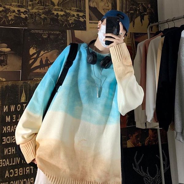 men's sweaters warm knitted pullover jumper streetwear casual korean hip hop long sleeve knitwear sweater autumn tie-dyed male, White;black 
men's sweaters warm knitted pullover jumper streetwear casual korean hip hop long sleeve knitwear sweater autumn tie-dyed male, White;black