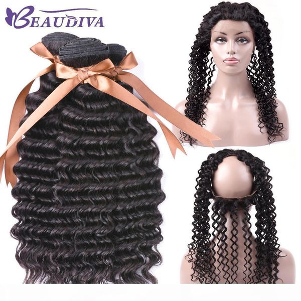 beaudiva human hair 360 lace frontal with bundles malaysian deep wave 3 bundles with 360 frontal lace front hair extensions, Black;brown
beaudiva human hair 360 lace frontal with bundles malaysian deep wave 3 bundles with 360 frontal lace front hair extensions, Black;brown