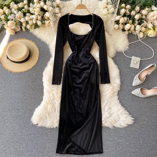 2021 new female without back cord neck line dressed up autumn out solid long dress r5fo, Black;gray
2021 new female without back cord neck line dressed up autumn out solid long dress r5fo, Black;gray