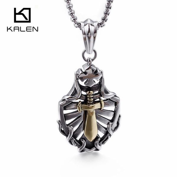pendant necklaces punk cross sword for men stainless steel shiny shield charm linking chain necklace jewelry, Silver
pendant necklaces punk cross sword for men stainless steel shiny shield charm linking chain necklace jewelry, Silver