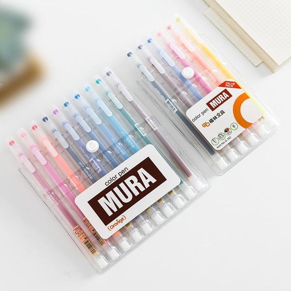 6/10/12 color pen set transparent mura style 0.5mm ballpoint gel ink roller ball pens marker liner drawing office school a61271 
6/10/12 color pen set transparent mura style 0.5mm ballpoint gel ink roller ball pens marker liner drawing office school a61271
