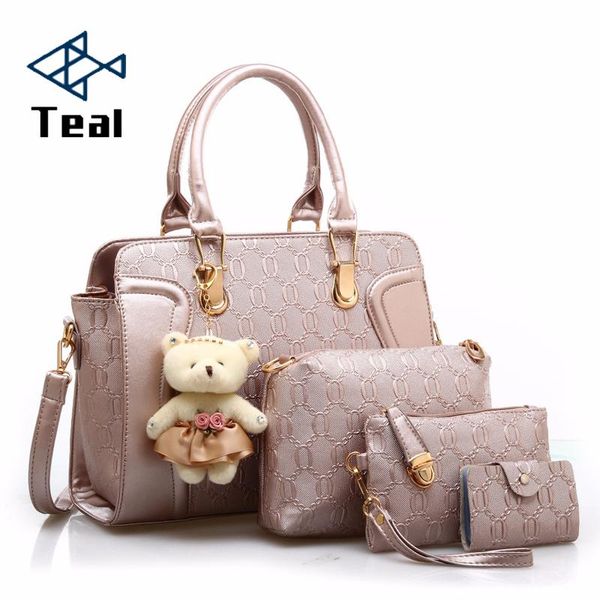 4 pcs/set women bag composite bags pu leather shoulder bag women crossbody messenger bags luxury handbag with bear doll 2020
4 pcs/set women bag composite bags pu leather shoulder bag women crossbody messenger bags luxury handbag with bear doll 2020