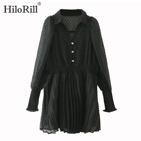 hilorill women elegant dot embroidery chiffon mini dress puff long sleeve pleated party dress female elastic waist chic dresses, Black;gray
hilorill women elegant dot embroidery chiffon mini dress puff long sleeve pleated party dress female elastic waist chic dresses, Black;gray