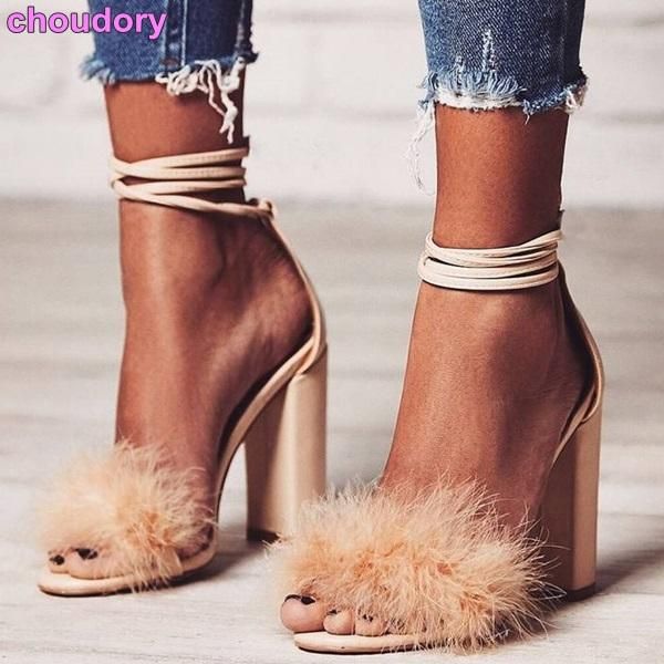 sandals design nude pink black suede fur lace-up thick high heels dress shoes strappy chunky heel bridal 
sandals design nude pink black suede fur lace-up thick high heels dress shoes strappy chunky heel bridal