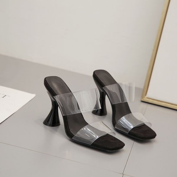 2021 new transparent heels and fashionable slippers version of will see font jiu bei gen women's sandals 2ala, Black
2021 new transparent heels and fashionable slippers version of will see font jiu bei gen women's sandals 2ala, Black