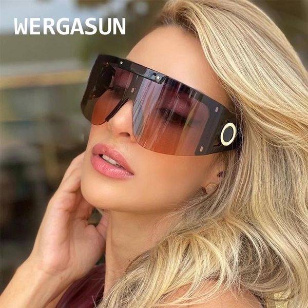 sunglasses wergasun oversized gradient women fashion rimless female shades designer personality eyewear uv400, White;black
sunglasses wergasun oversized gradient women fashion rimless female shades designer personality eyewear uv400, White;black