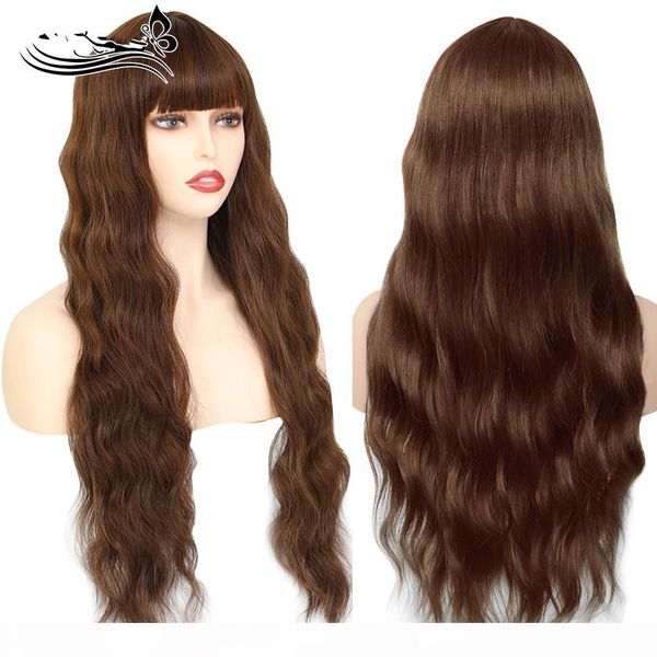24in long blonde water body wave synthetic wigs with bangs fake hair for women natural lolita wig cosplay hair wigs, Black
24in long blonde water body wave synthetic wigs with bangs fake hair for women natural lolita wig cosplay hair wigs, Black