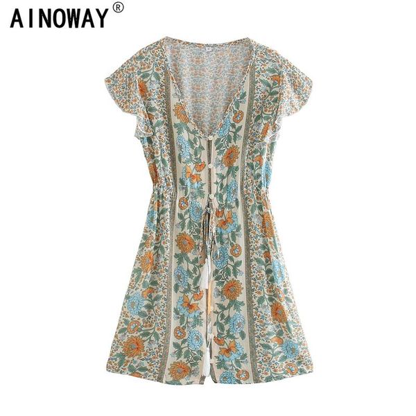 vintage chic boho floral print short sleeve single breasted beach bohemian mini dress ladies deep v neck happie dress vestidos, White;black
vintage chic boho floral print short sleeve single breasted beach bohemian mini dress ladies deep v neck happie dress vestidos, White;black