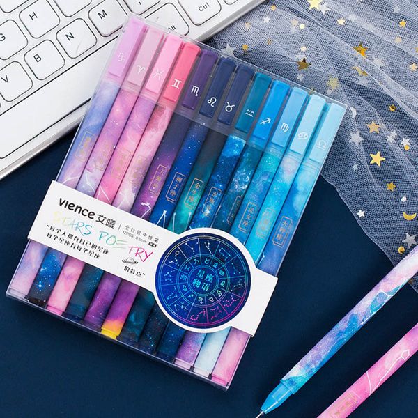12pcs/set kawaii constellation gel pens cute stars pens 0.5mm black pens for girl gifts school office supplies korean stationery
12pcs/set kawaii constellation gel pens cute stars pens 0.5mm black pens for girl gifts school office supplies korean stationery