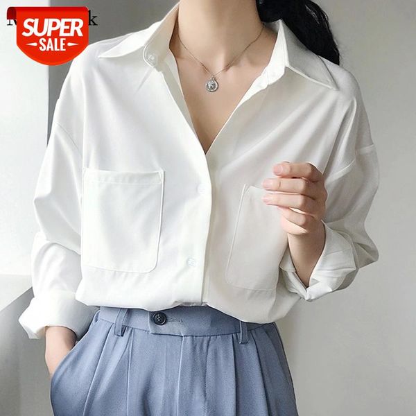 autumn korean chiffon blouse femme turn-down collar pockets long sleeve white shirt women loose ol style female blusas 6068 #fz9w 
autumn korean chiffon blouse femme turn-down collar pockets long sleeve white shirt women loose ol style female blusas 6068 #fz9w