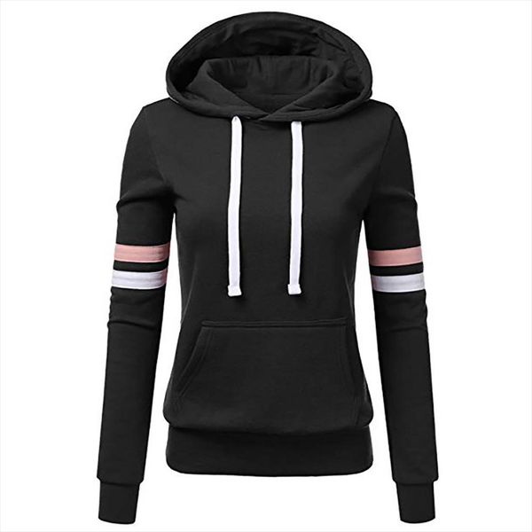 women stripe fluffy sweatshirt big size long sleeve sweatwear hooded pocket long jogging hoodie hat shirt oversize tunic 5xl, Black
women stripe fluffy sweatshirt big size long sleeve sweatwear hooded pocket long jogging hoodie hat shirt oversize tunic 5xl, Black