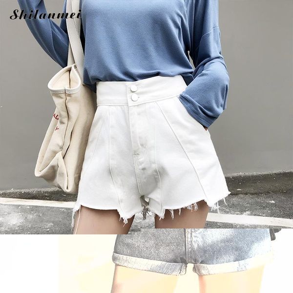 women a-line denim shorts women short jeans khaki wide leg elastic waist high waist shortpants summer shredded shorts 2021, White;black
women a-line denim shorts women short jeans khaki wide leg elastic waist high waist shortpants summer shredded shorts 2021, White;black