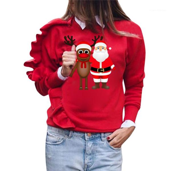 hoodies women designer ruffle patchwork thick clothing red fall winter long sleeve o neck womens sweatshirts santa claus pattern, Black
hoodies women designer ruffle patchwork thick clothing red fall winter long sleeve o neck womens sweatshirts santa claus pattern, Black