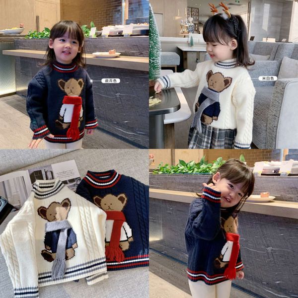 children's bear scarf coat autumn and winter girls' casual thickened warm sweater, Blue
children's bear scarf coat autumn and winter girls' casual thickened warm sweater, Blue