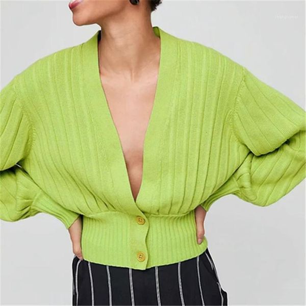 european and american style single-breasted v-neck sweater short two-button lantern sleeve cardigan sweater autumn and winter1, White
european and american style single-breasted v-neck sweater short two-button lantern sleeve cardigan sweater autumn and winter1, White