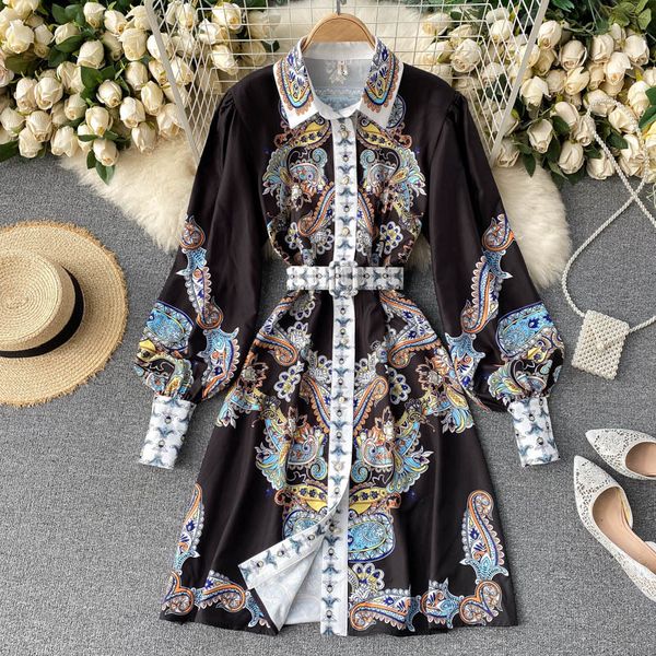 2021 new singiny court wind print dress ladies collar puff button the line dressed autumn fashion streetwear short dresses os4t, Black;gray
2021 new singiny court wind print dress ladies collar puff button the line dressed autumn fashion streetwear short dresses os4t, Black;gray