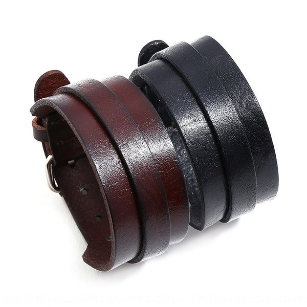 new simple cowhide for men's bracelet jewelry fashion versatile punk rock leather bracelet 6nvws, Golden;silver
new simple cowhide for men's bracelet jewelry fashion versatile punk rock leather bracelet 6nvws, Golden;silver
