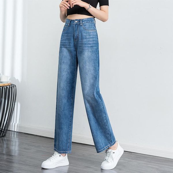 2020 casual women high waist loose jeans straight pants trousers pockets zipper female comfortable wide leg denim pants1, Blue
2020 casual women high waist loose jeans straight pants trousers pockets zipper female comfortable wide leg denim pants1, Blue