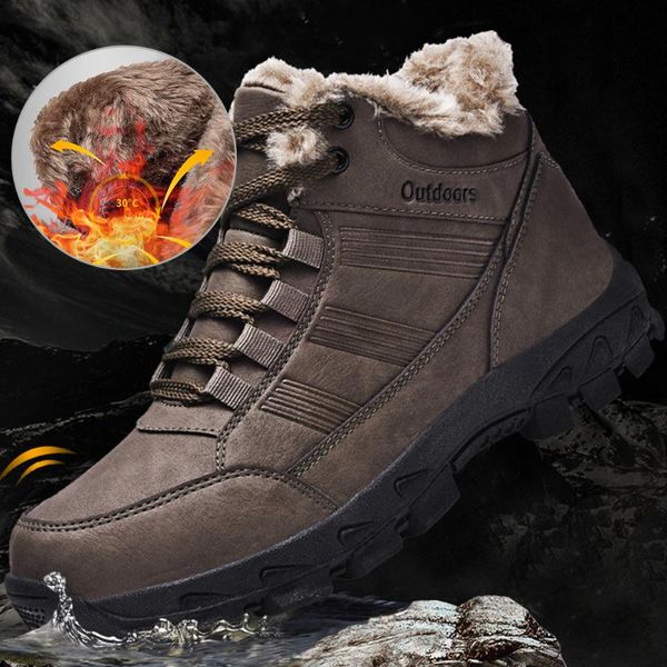 men boots casual shoes leather sneakers boots new winter outdoor comfortable male snow waterproof warm, Black
men boots casual shoes leather sneakers boots new winter outdoor comfortable male snow waterproof warm, Black