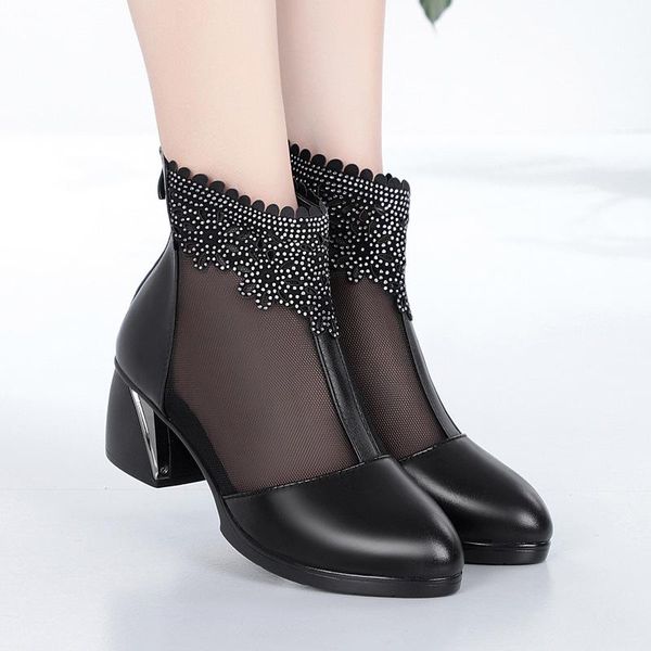 boots woman rhinestone summer mesh sandals genuine leather fashion middle-aged mother shoes female big size 41, Black
boots woman rhinestone summer mesh sandals genuine leather fashion middle-aged mother shoes female big size 41, Black