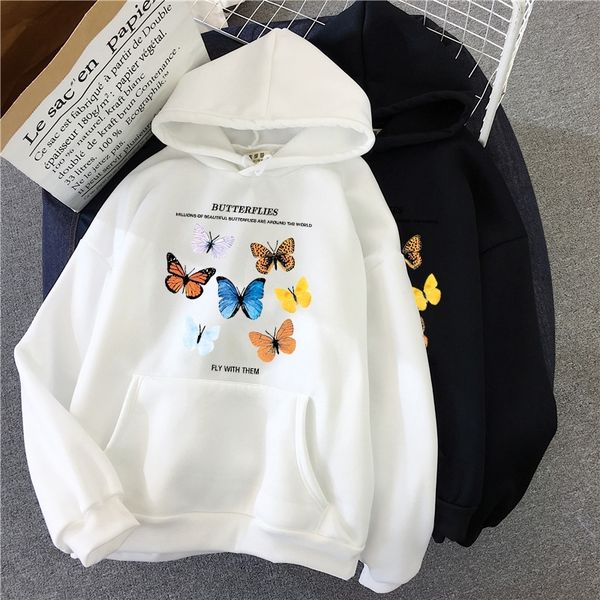 wywm butterfly print sweatshirt women velvet thicken ladies oversized pullover fleece hoodies for teen girls khaki 201203, Black
wywm butterfly print sweatshirt women velvet thicken ladies oversized pullover fleece hoodies for teen girls khaki 201203, Black