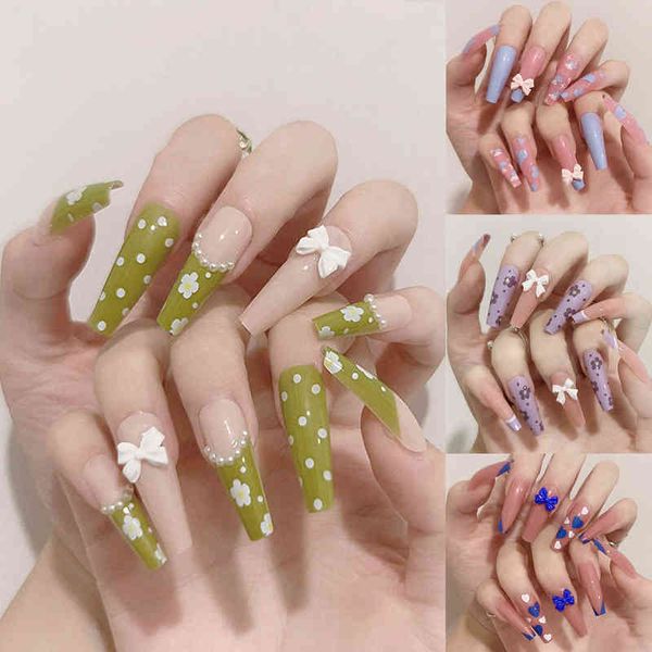 false nails three-dimensional bow flowers sweet heart shaped long trapezoidal wearable nail fake 220225, Red;gold
false nails three-dimensional bow flowers sweet heart shaped long trapezoidal wearable nail fake 220225, Red;gold