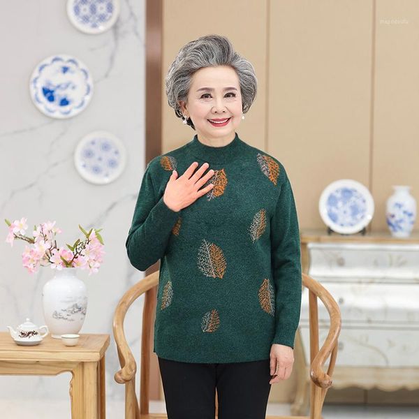 autumn winter big size sweater for women turtleneck print pullover sweater 60-80 years old grandma jumper t6341, White;black
autumn winter big size sweater for women turtleneck print pullover sweater 60-80 years old grandma jumper t6341, White;black