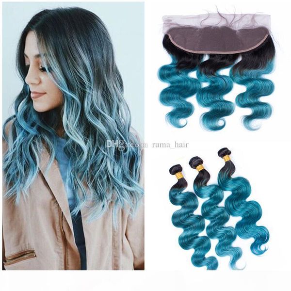 two tone blue human hair bundles with lace frontal closure brazilian virgin human hair body wave ombre lace frontal with bundles, Black;brown
two tone blue human hair bundles with lace frontal closure brazilian virgin human hair body wave ombre lace frontal with bundles, Black;brown
