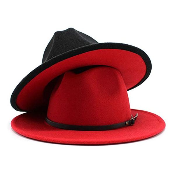 elegant wide brim women's floppy panama hat belt buckle wool fedora hat men jazz winter spring red/black new arrival, Blue;gray
elegant wide brim women's floppy panama hat belt buckle wool fedora hat men jazz winter spring red/black new arrival, Blue;gray