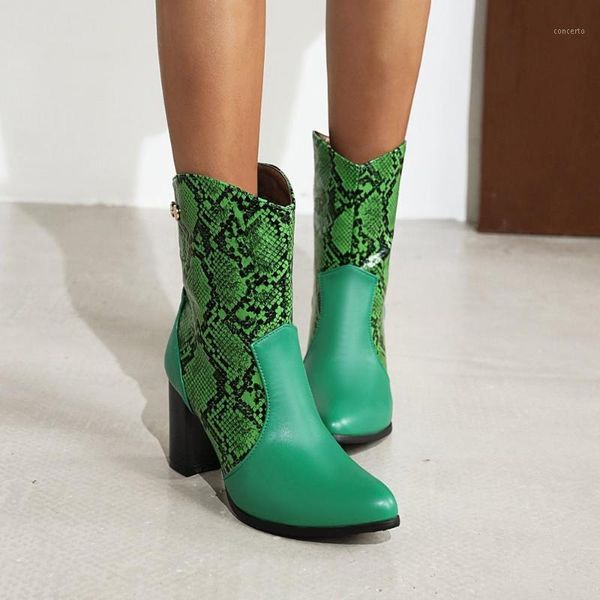 new snake pu leather pointed toe high heels rivet shoes woman casual party booties mujer autumn winter ankle boots size 34 40 431, Black 
new snake pu leather pointed toe high heels rivet shoes woman casual party booties mujer autumn winter ankle boots size 34 40 431, Black