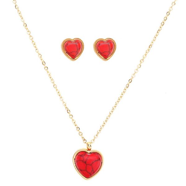 earrings & necklace wedding heart jewelry set for charming women dresses accessories golden and red fashion cer0004, Silver
earrings & necklace wedding heart jewelry set for charming women dresses accessories golden and red fashion cer0004, Silver