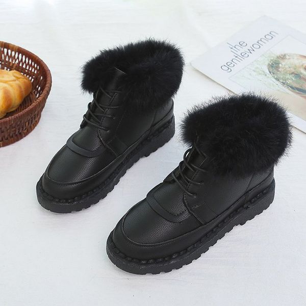 2021 winter women snow ladies shoes ankle boots fashion sewing pu leather plush warm lace up footwear comfort new woman e09p, Black
2021 winter women snow ladies shoes ankle boots fashion sewing pu leather plush warm lace up footwear comfort new woman e09p, Black