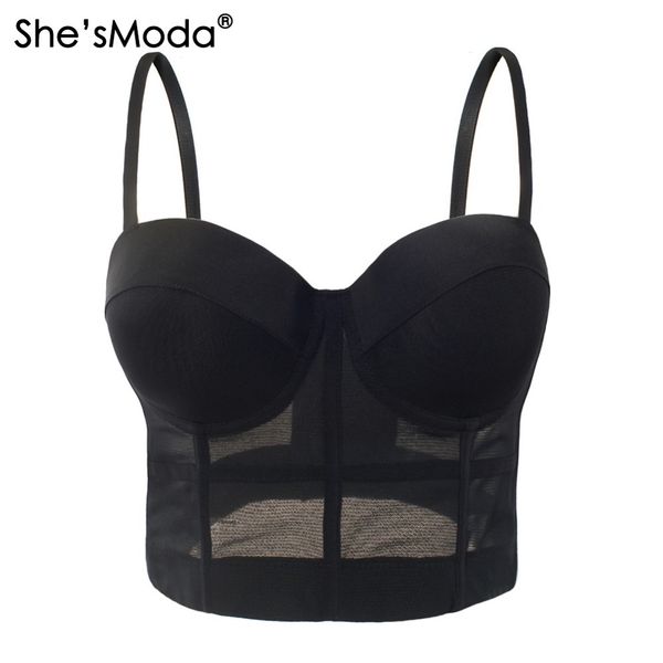 she'smoda mesh push up bralet women's corset bustier bra night club party cropped vest plus size 1014, White
she'smoda mesh push up bralet women's corset bustier bra night club party cropped vest plus size 1014, White