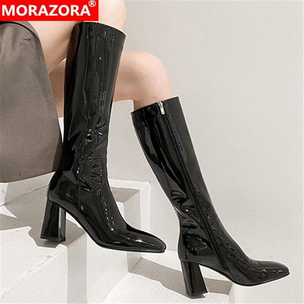 morazora 2021 new arrival women boots genuine leather knee high boots thick high heels square toe winter for woman, Black
morazora 2021 new arrival women boots genuine leather knee high boots thick high heels square toe winter for woman, Black
