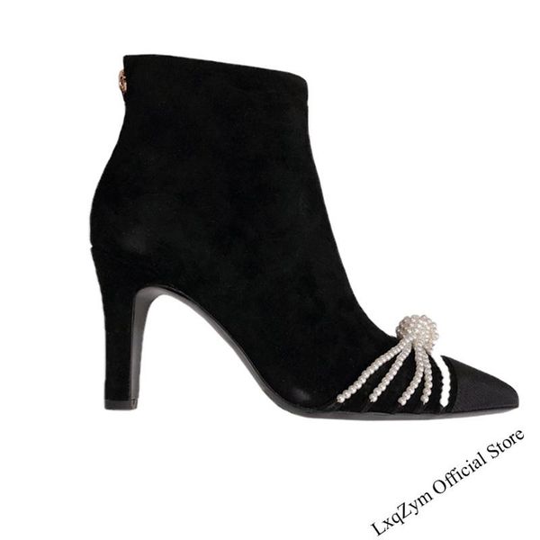 boots suede elastic ankle for women luxury round toe lady botas high heels party shoes short, Black
boots suede elastic ankle for women luxury round toe lady botas high heels party shoes short, Black